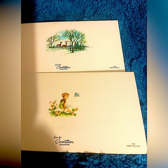 set of 3 rare Vtg Christmas cards coronation brand multicolor 40s birds + - Picture 5 of 9